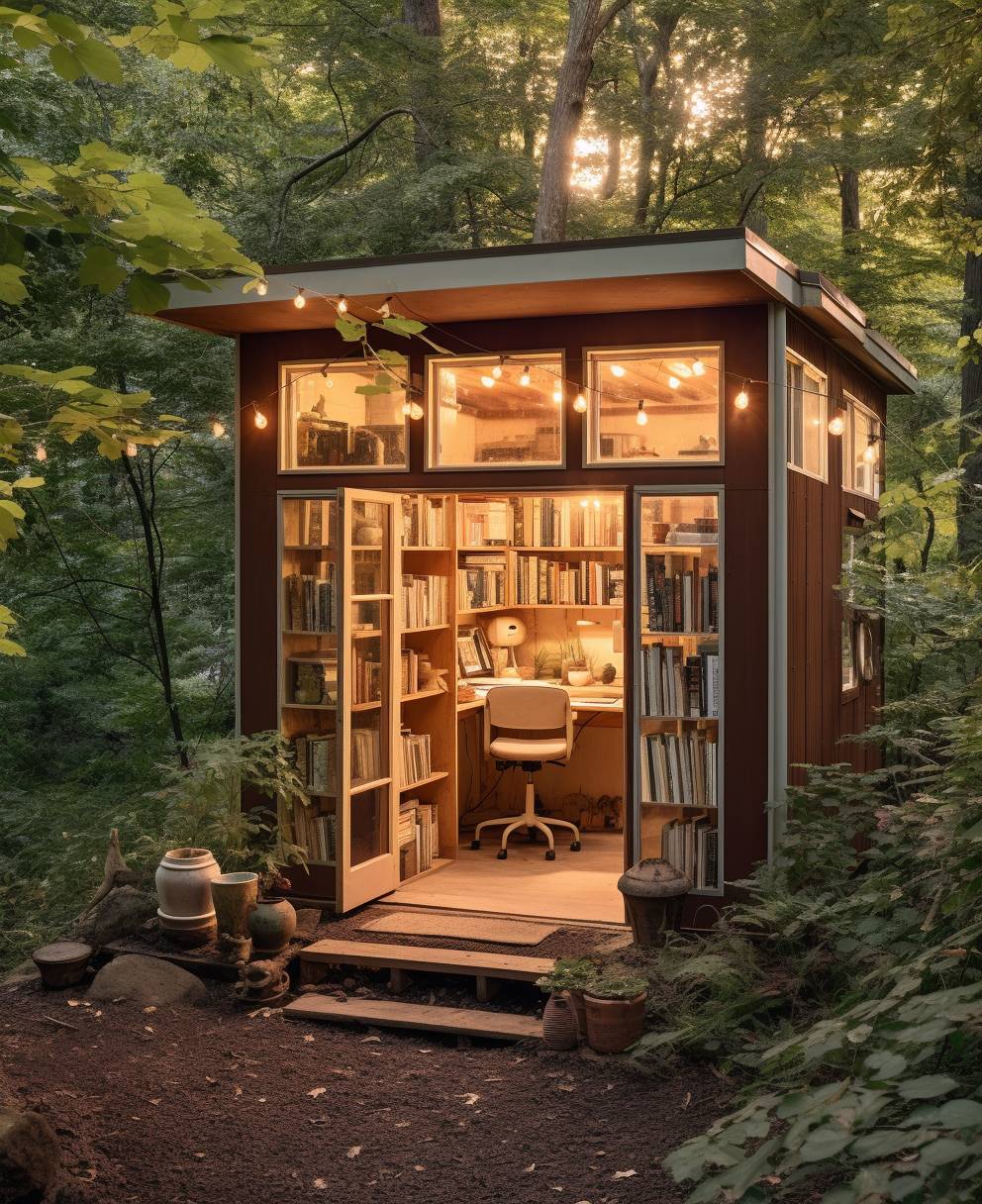 The meme is a humorous image of a small, cozy cabin in the woods, with a desk and chair in the center. The text "I'm not lazy, I'm just on energy-saving mode" is written on a sign above the desk. The image is meant to poke fun at the idea of being "lazy" by presenting it as a legitimate, environmentally-friendly option.